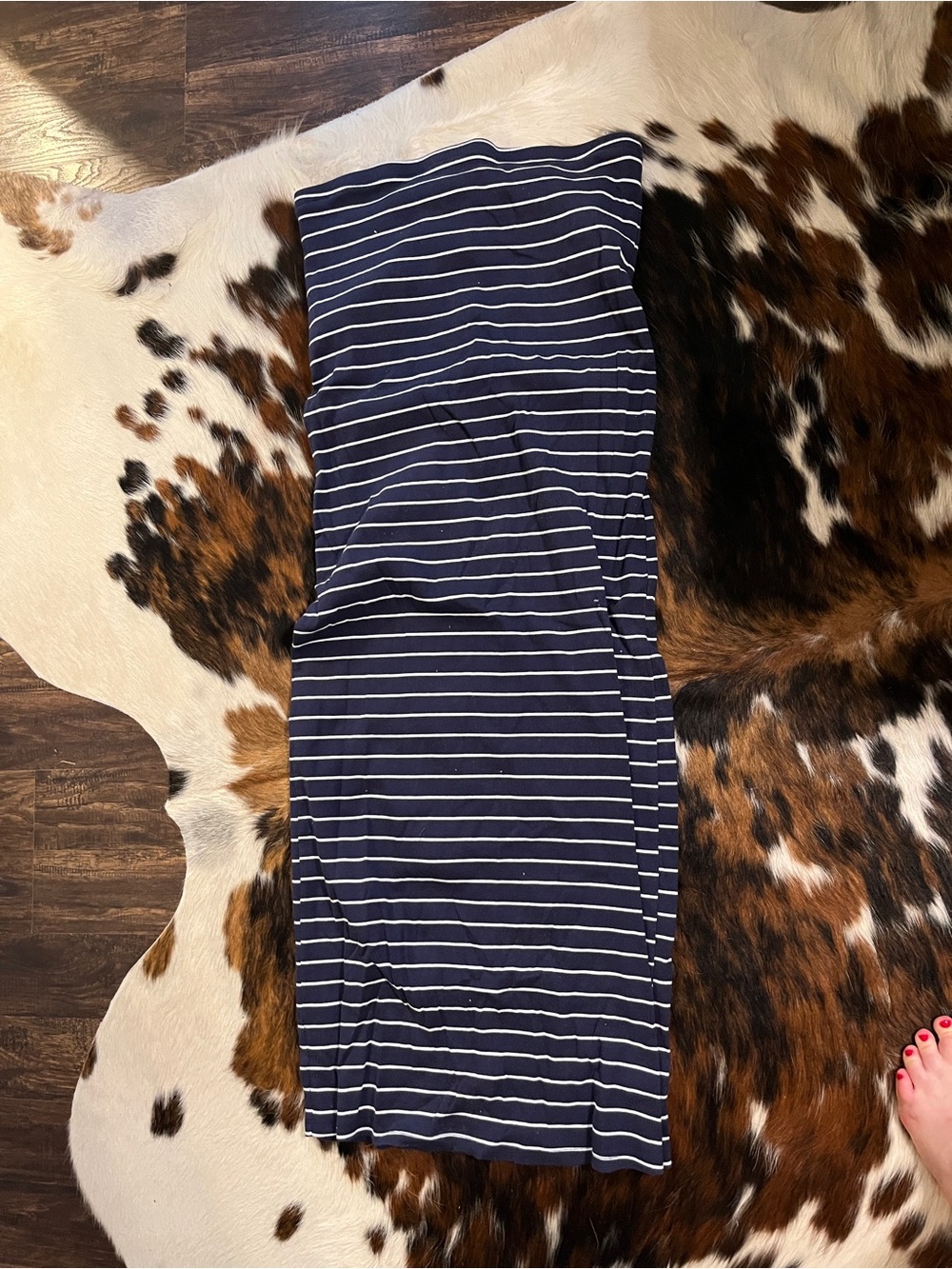 a new day Navy and White Strapless Midi Dress